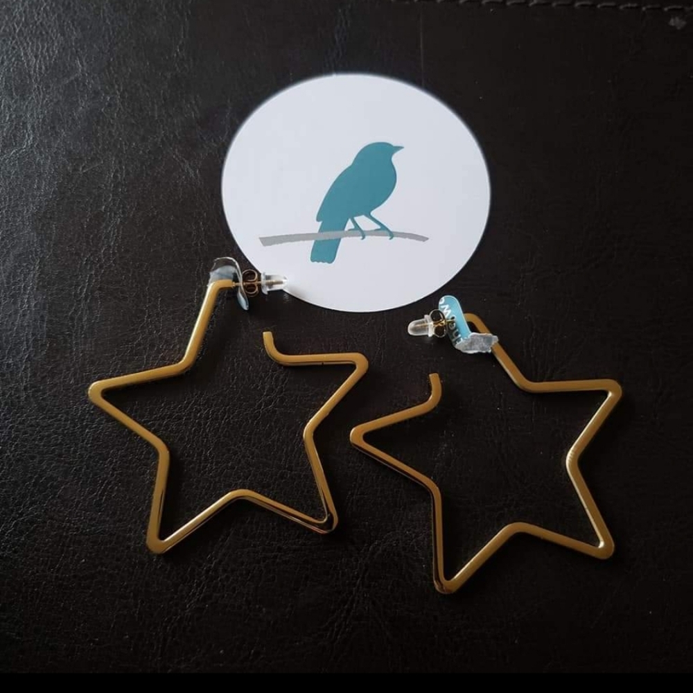 Gold star earrings